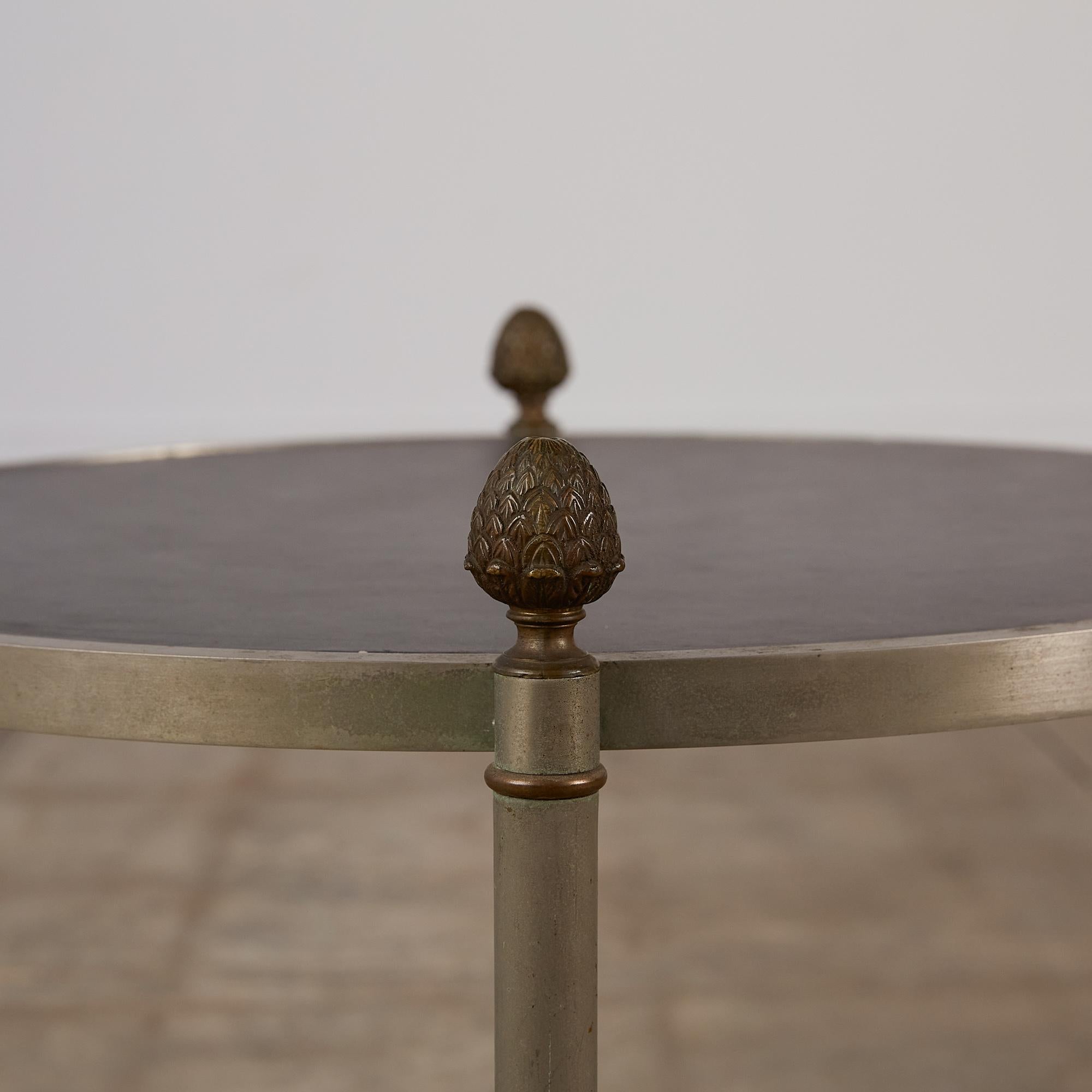 Maison Jansen Bronze Side Table with Leather Top 5
