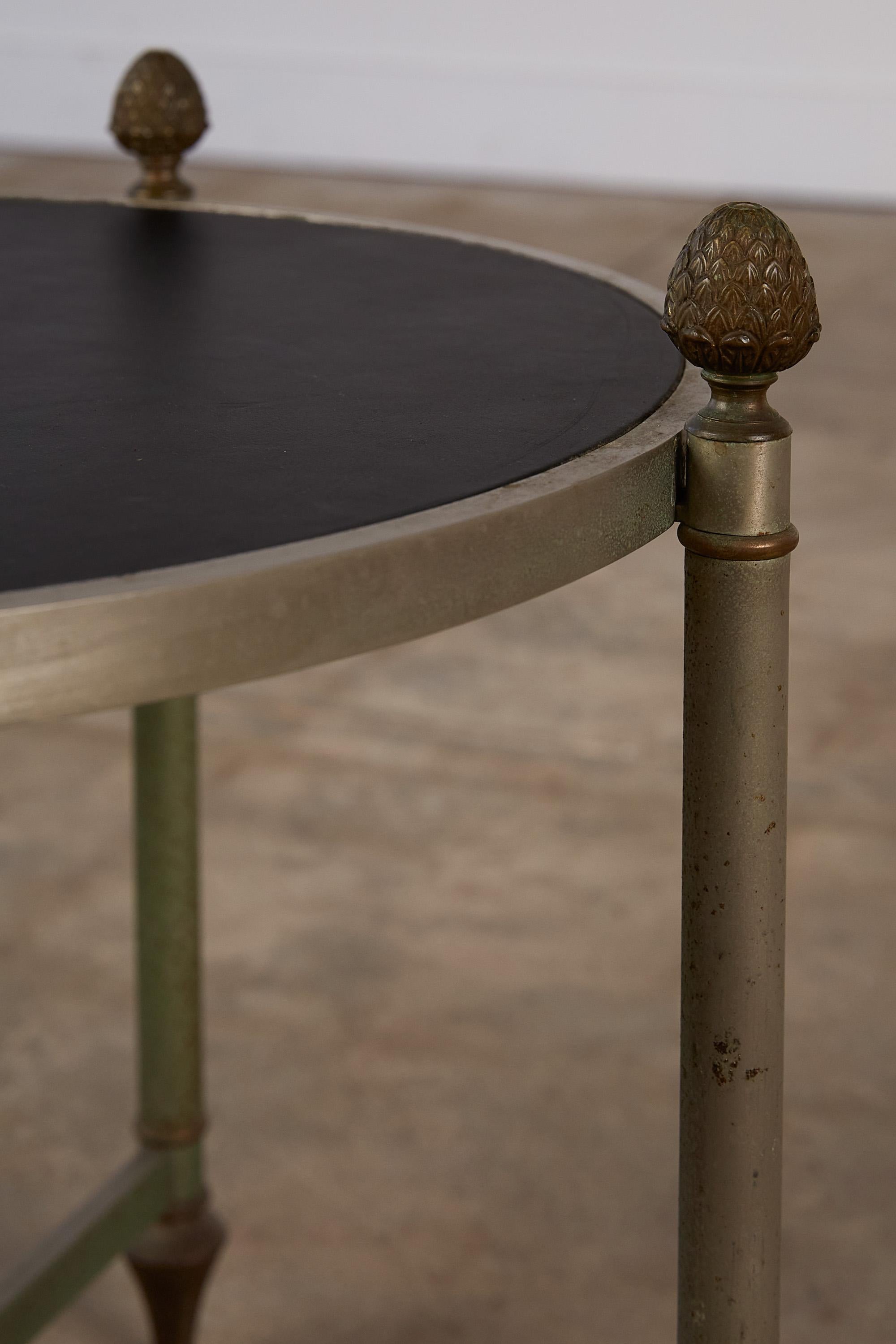 Maison Jansen Bronze Side Table with Leather Top 6