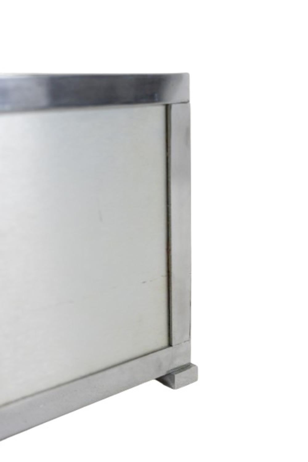 20th Century Maison Jansen. Brushed aluminum and metal planter. 1970s. For Sale