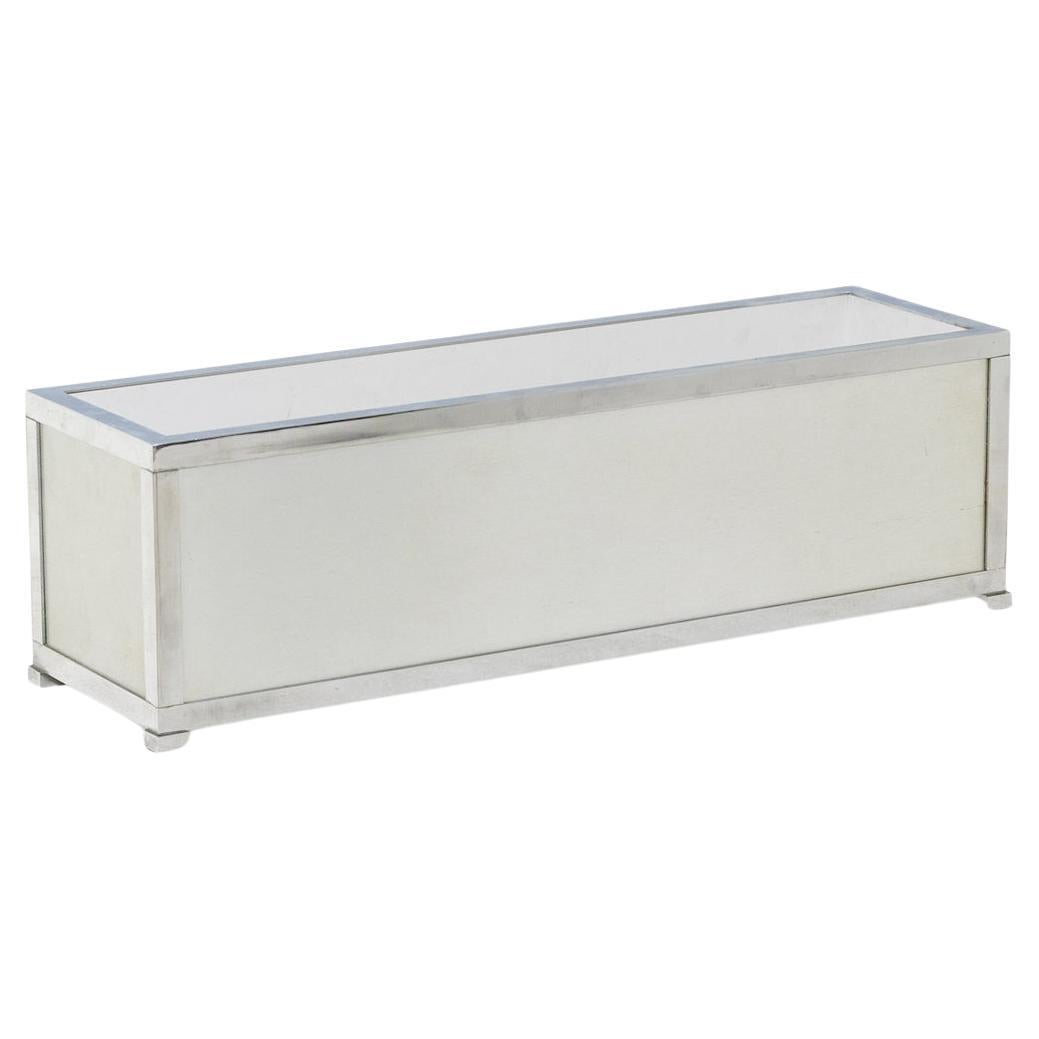 Maison Jansen. Brushed aluminum and metal planter. 1970s. For Sale