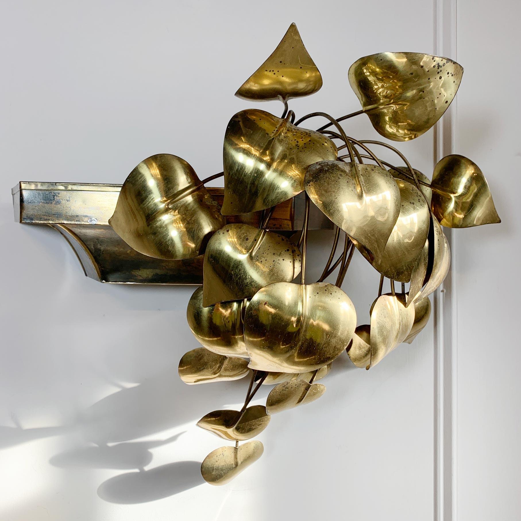 Maison Jansen Gold Cascading Leaves Wall Light For Sale 5