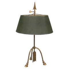 Retro Maison Jansen 'Centaur' Hooves and Arrow Brass Table Lamp, France 1940's