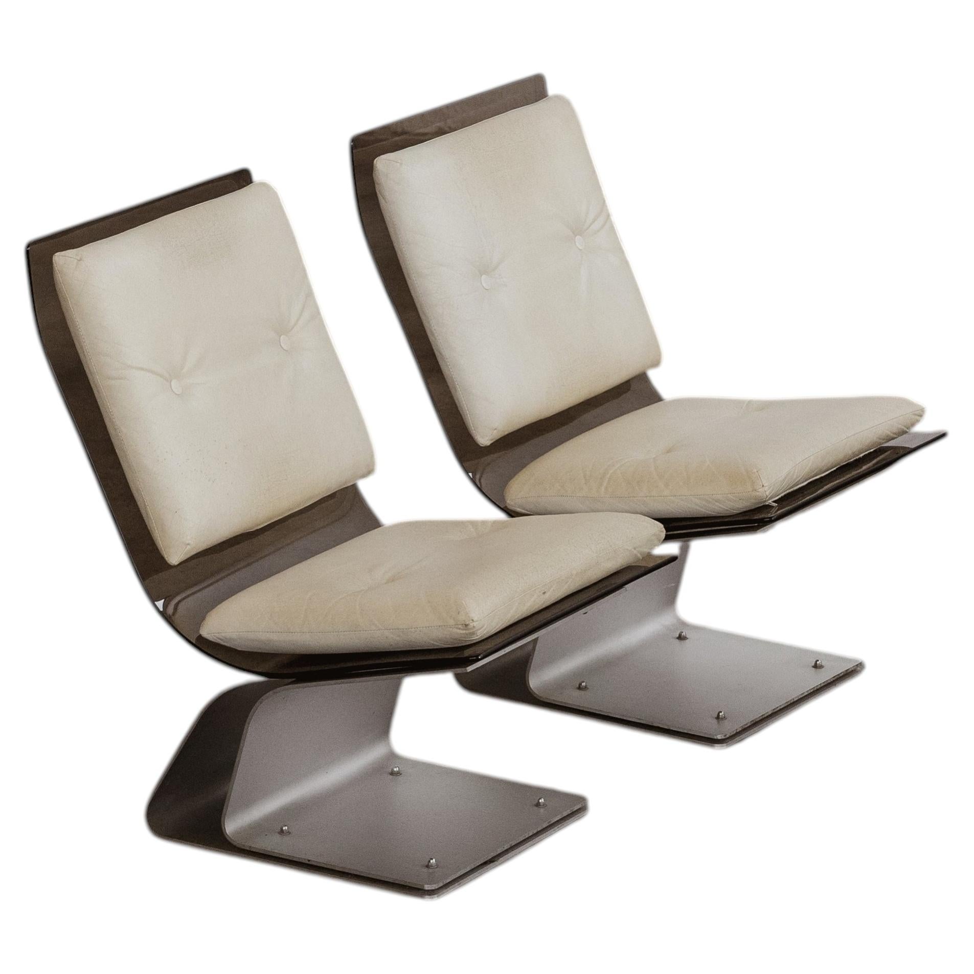 Maison Jansen Lounge Chairs for Saint Gobain 1970, Set of 2