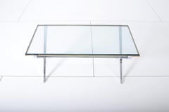 Maison Jansen Chrome and Brass X Base Coffee Table