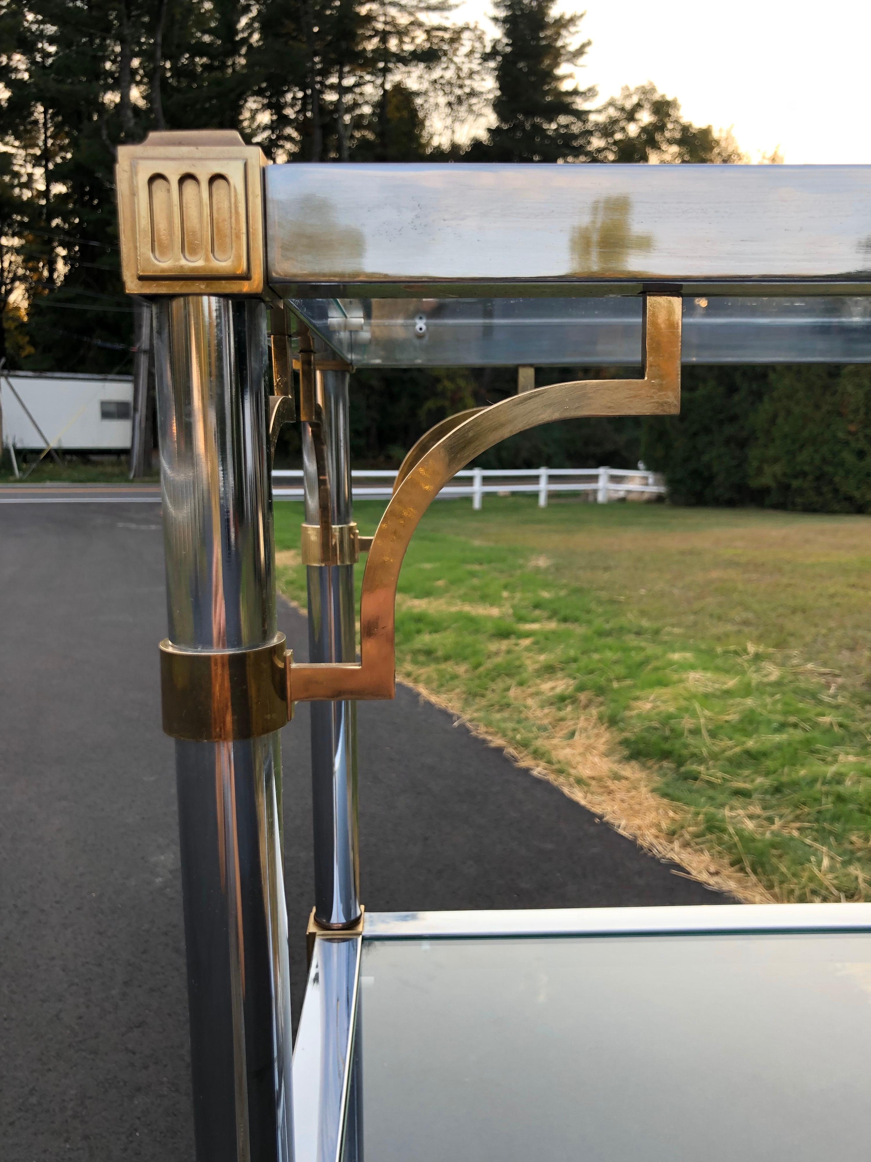 Maison Jansen Chrome and Glass Étagère 1