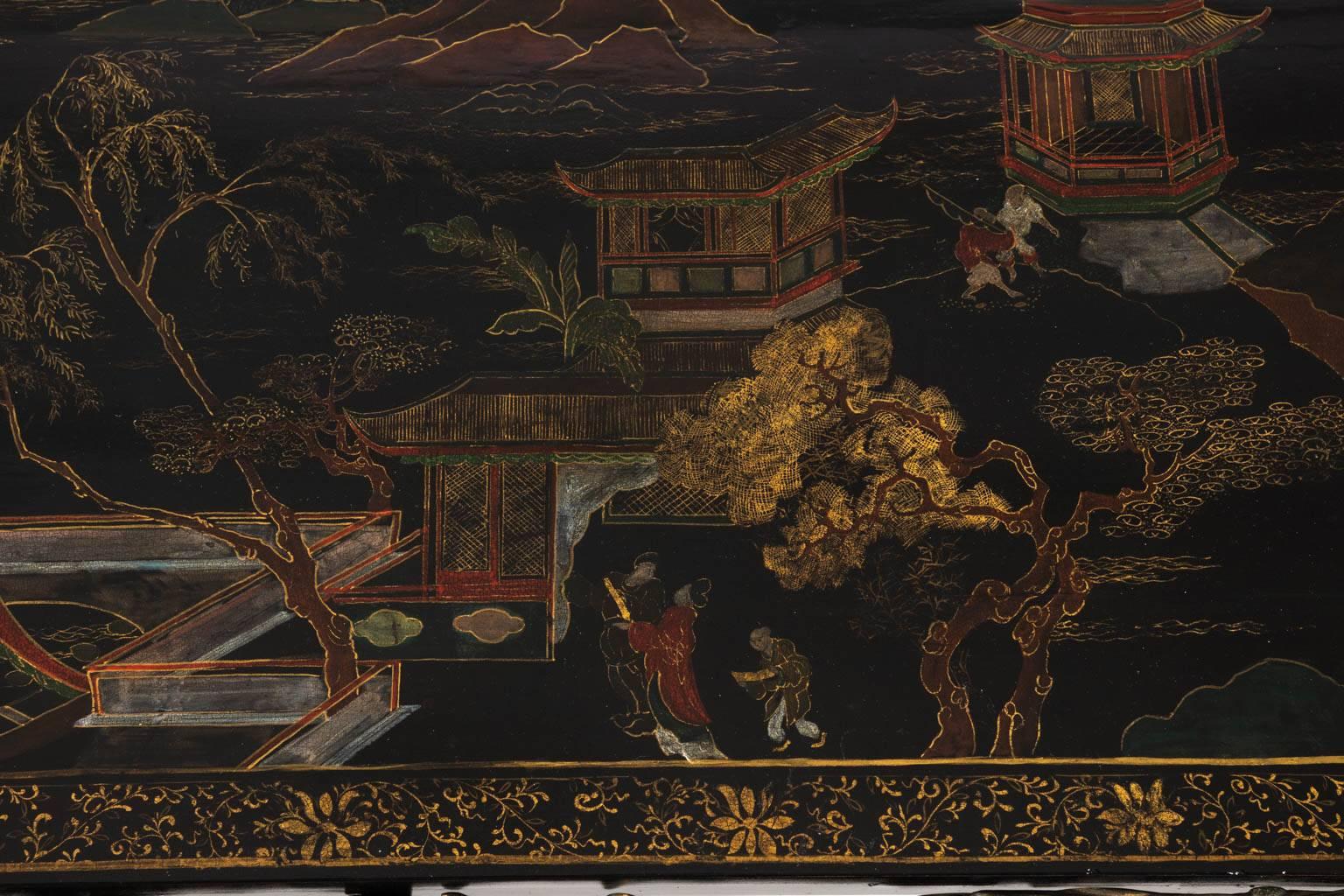 18th Century and Earlier Maison Jansen Coffee Table with 18th Century Chinese Panel