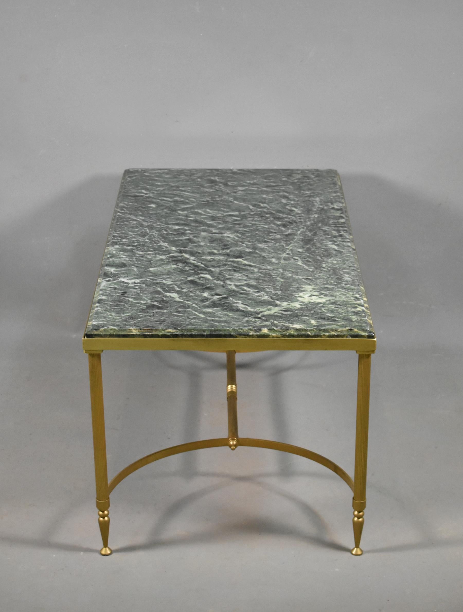 Maison Jansen Coffee Table with Green Marble Top, 1960 For Sale 5
