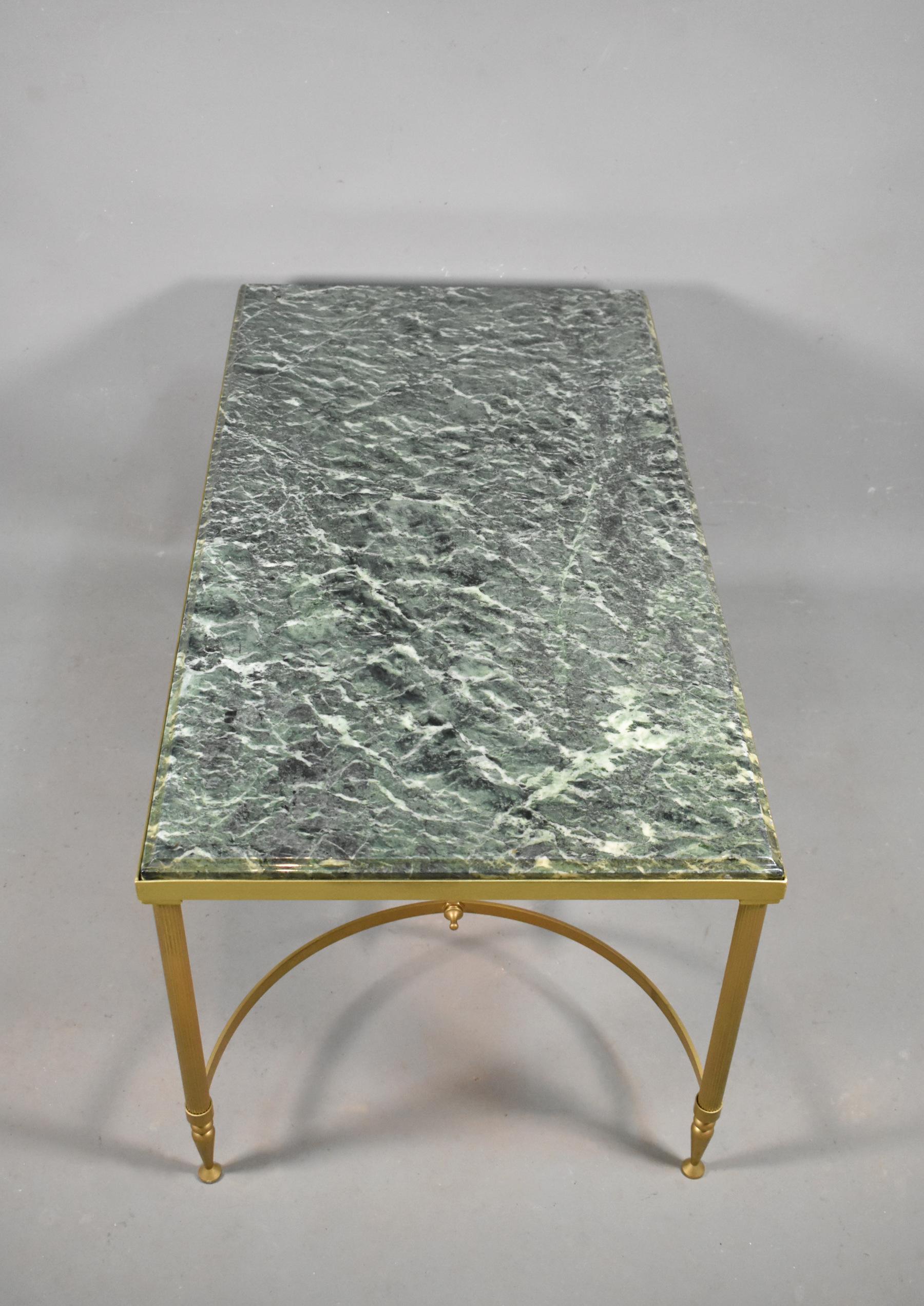 Maison Jansen Coffee Table with Green Marble Top, 1960 For Sale 6
