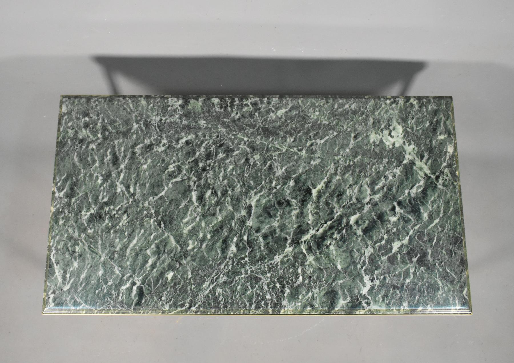 20ième siècle Table basse Maison Jansen avec plateau en marbre vert, 1960 en vente