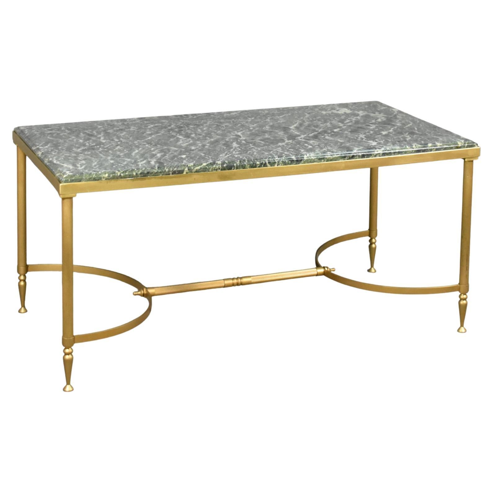 Maison Jansen Coffee Table with Green Marble Top, 1960