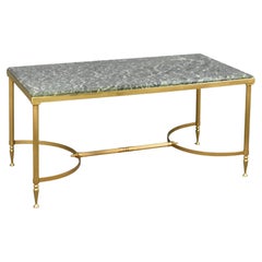 Vintage Maison Jansen Coffee Table with Green Marble Top, 1960