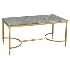 Table basse Maison Jansen avec plateau en marbre vert, 1960