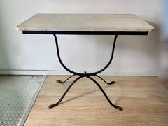 Maison Jansen Console Center Table with Brass Swan Finals and Paw Feet