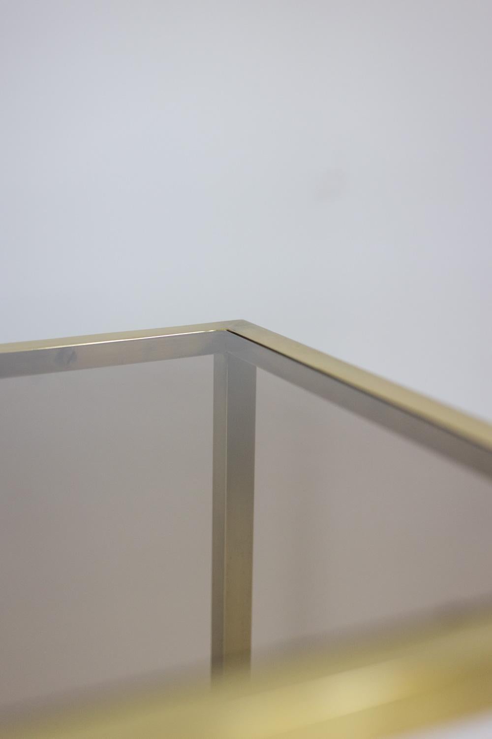 Gilt Maison Jansen. Console in gilded brass. 1970s. For Sale