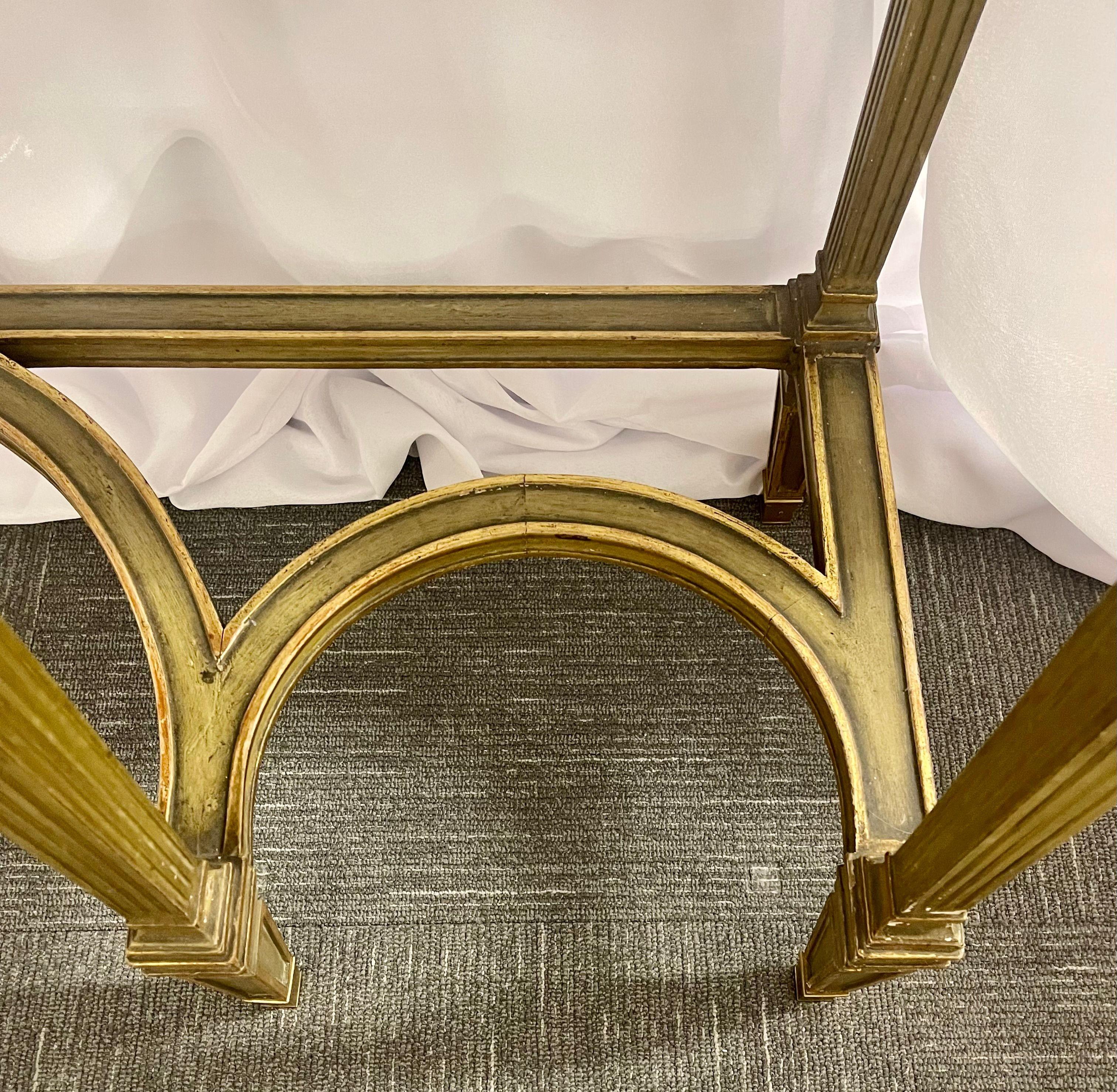 1940s French Neoclassical Style Painted Console with Marble Top For Sale 10