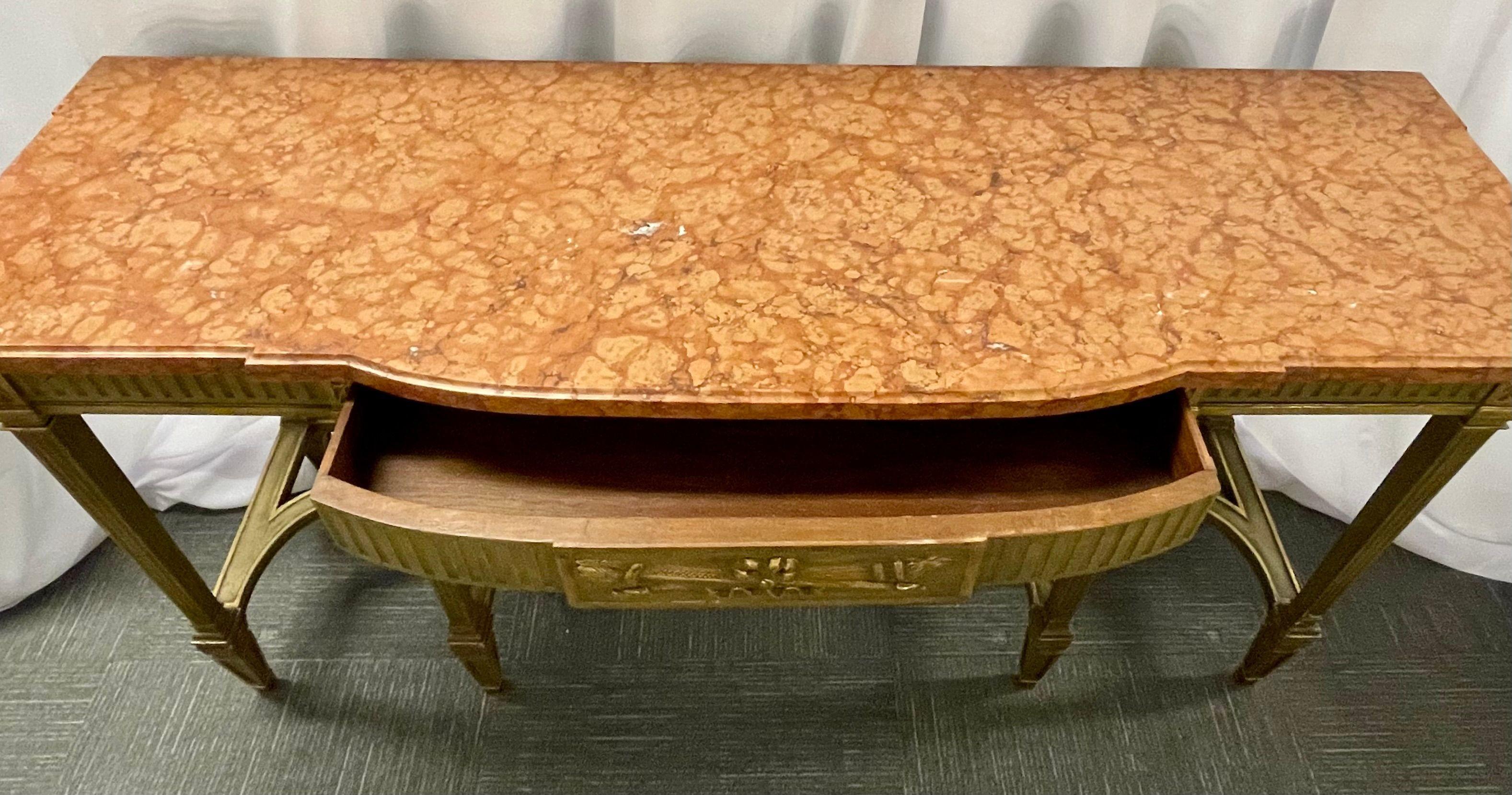 Maison Jansen Console with Six Raised Legs and Marble Top For Sale 3