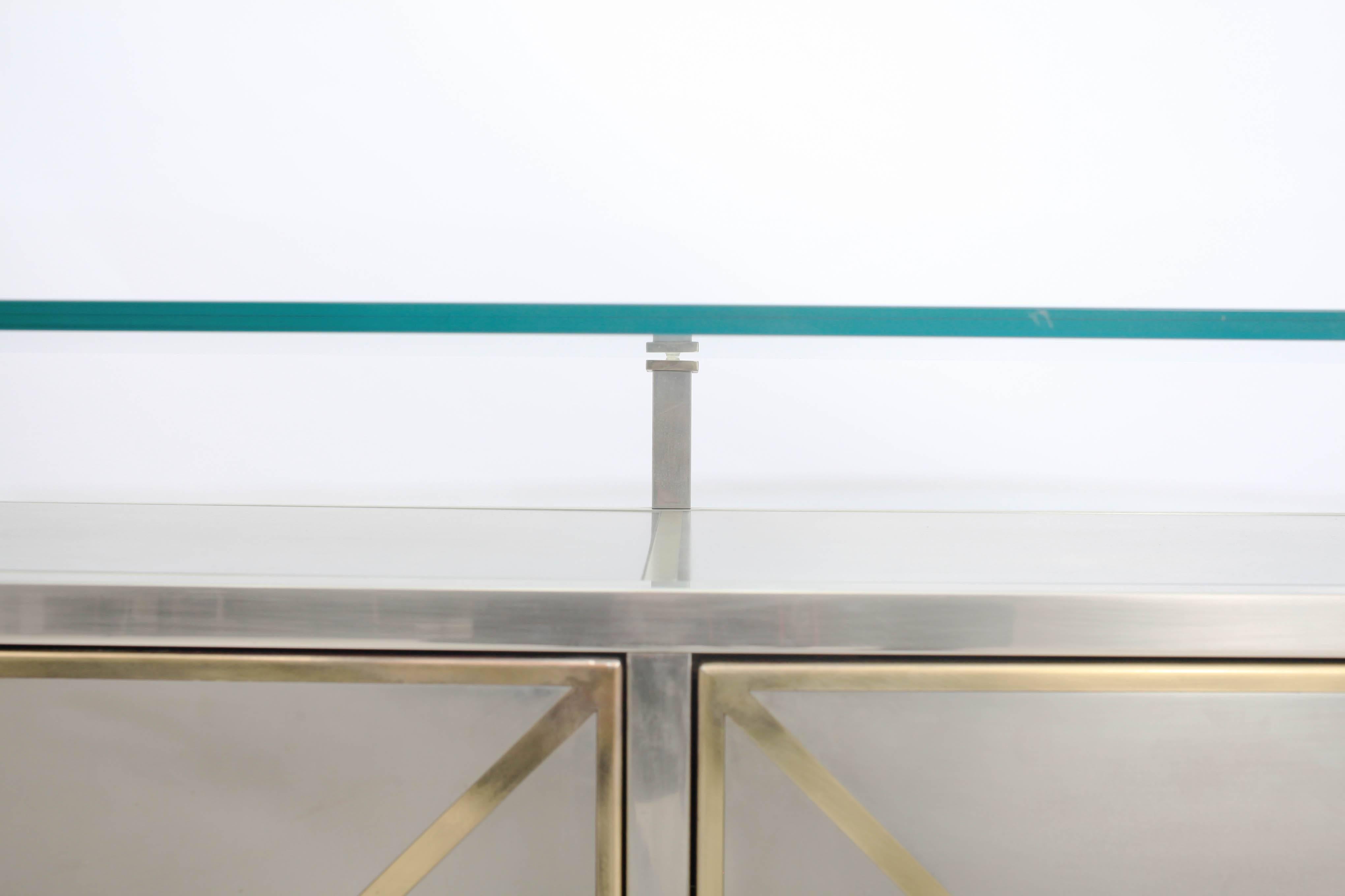 Maison Jansen Credenza with Clear Glass Top 1