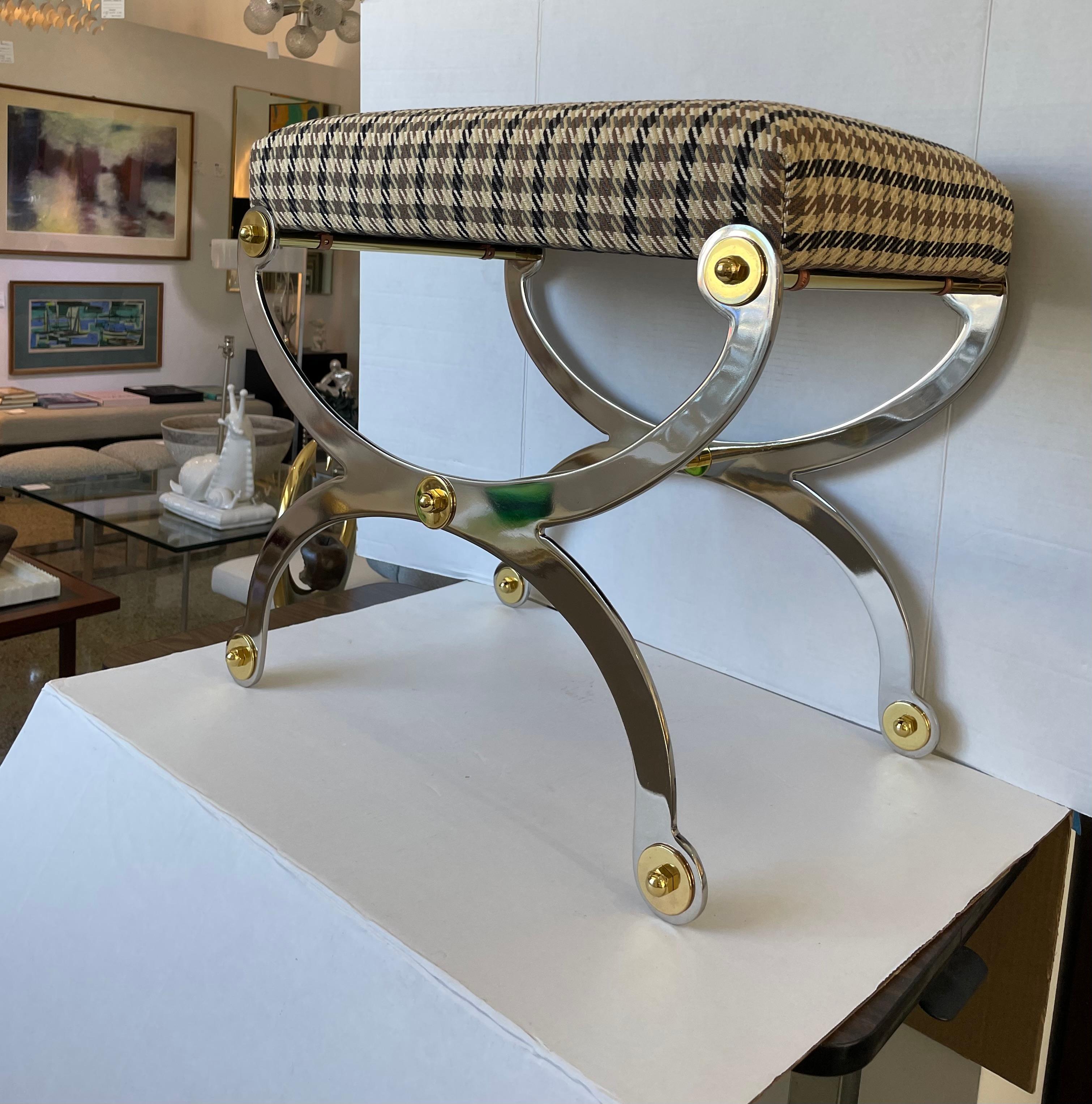 Hollywood Regency Maison Jansen Curule Bench