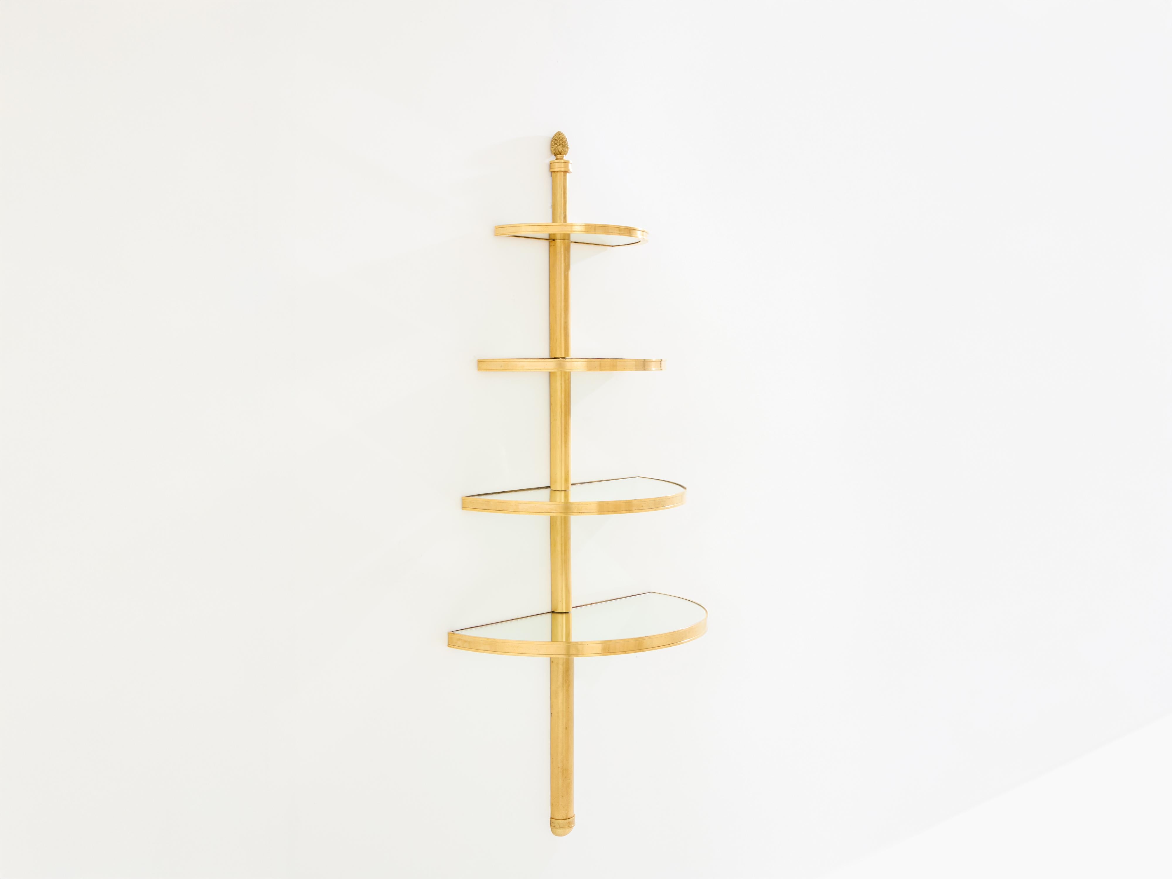Luigi XVI Maison Jansen bronzo demi-lune e scaffale a specchio 1932 in vendita