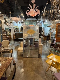 Maison Jansen Design Eglomise’ Sunburst Trumeau Mirrors