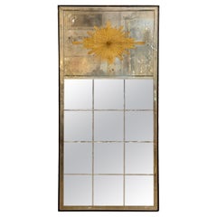 Maison Jansen Design Eglomise’ Sunburst Trumeau Mirrors