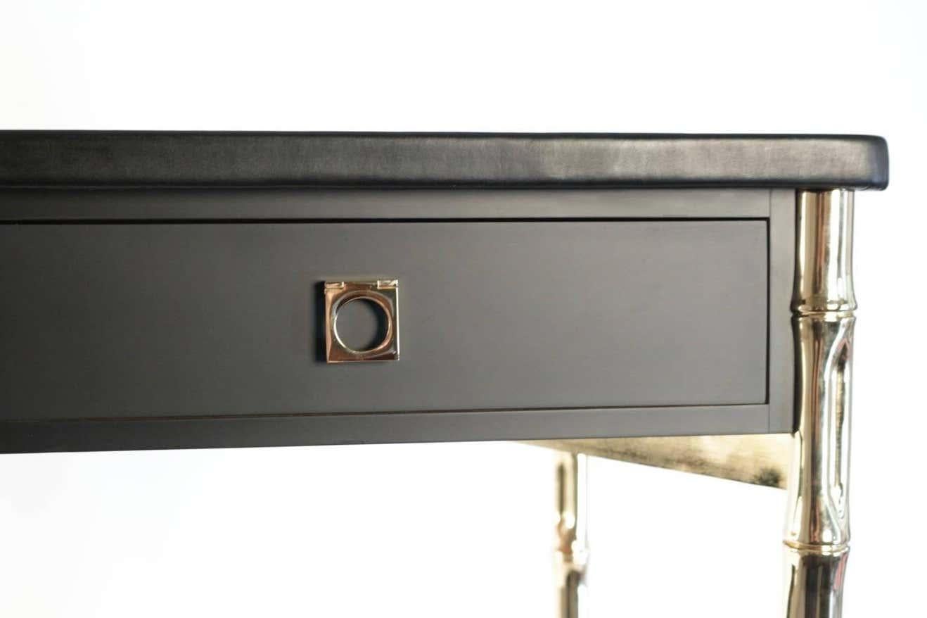 Mid-20th Century Maison Jansen Desk from the 60s with Brass Handles Guy Lefèvre