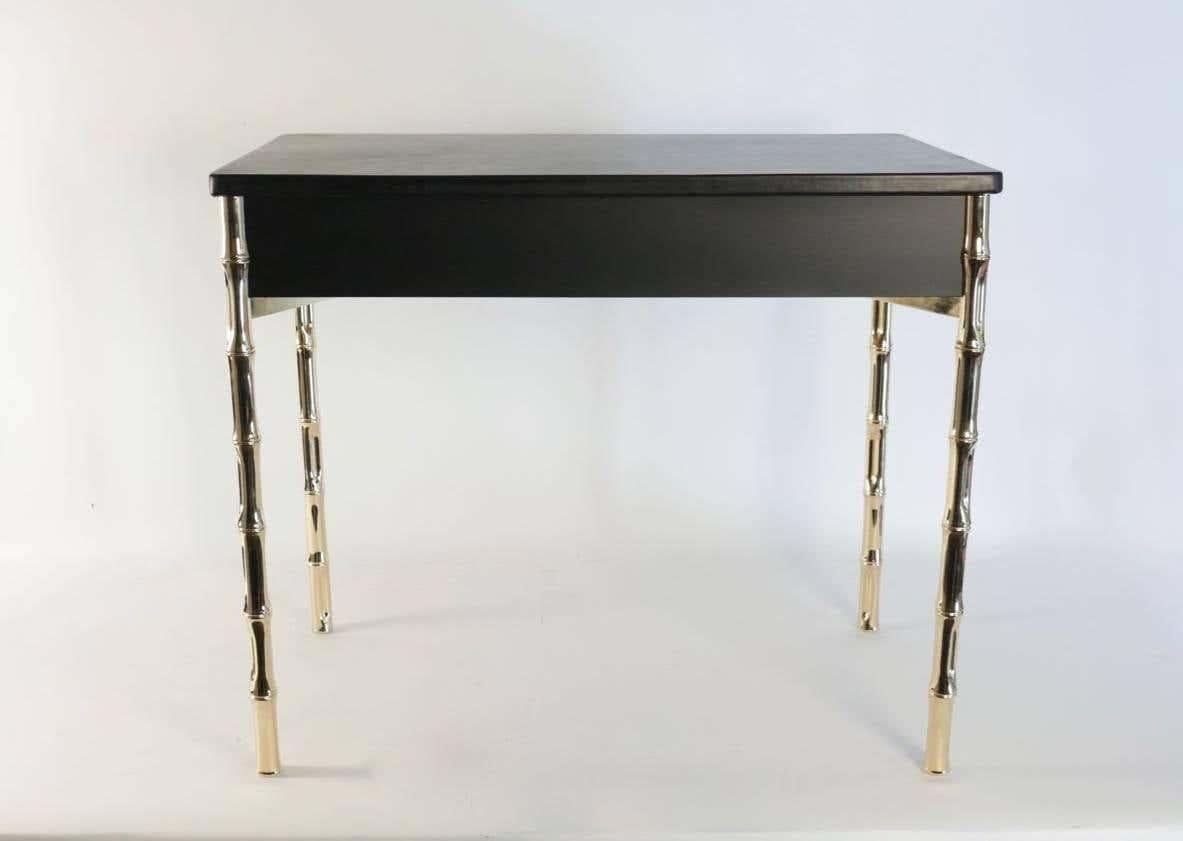 Maison Jansen Desk from the 60s with Brass Handles Guy Lefèvre 1