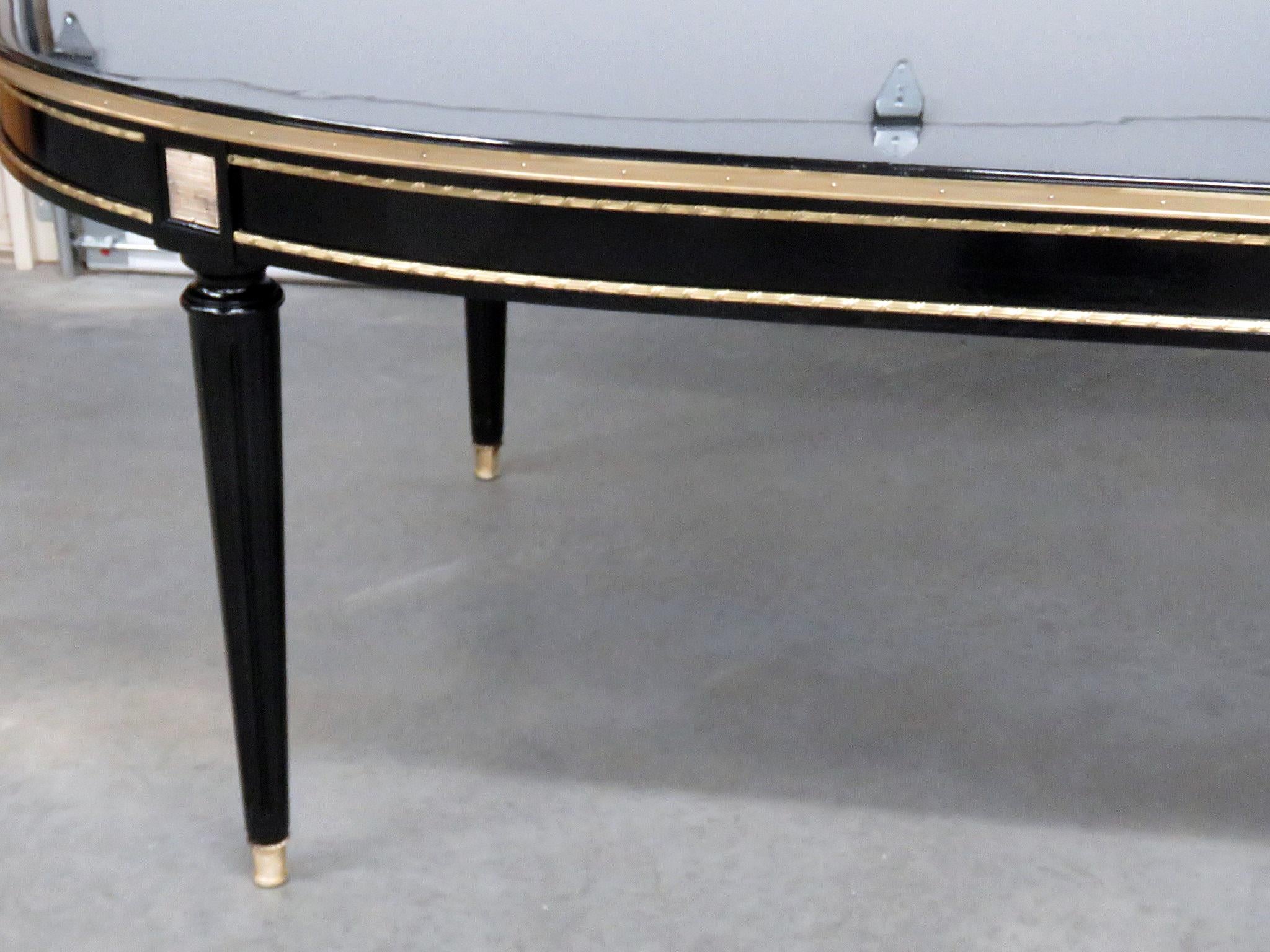 Directoire Fully Restored Brass Mounted Maison Jansen French Louis XVI Style Dining Table