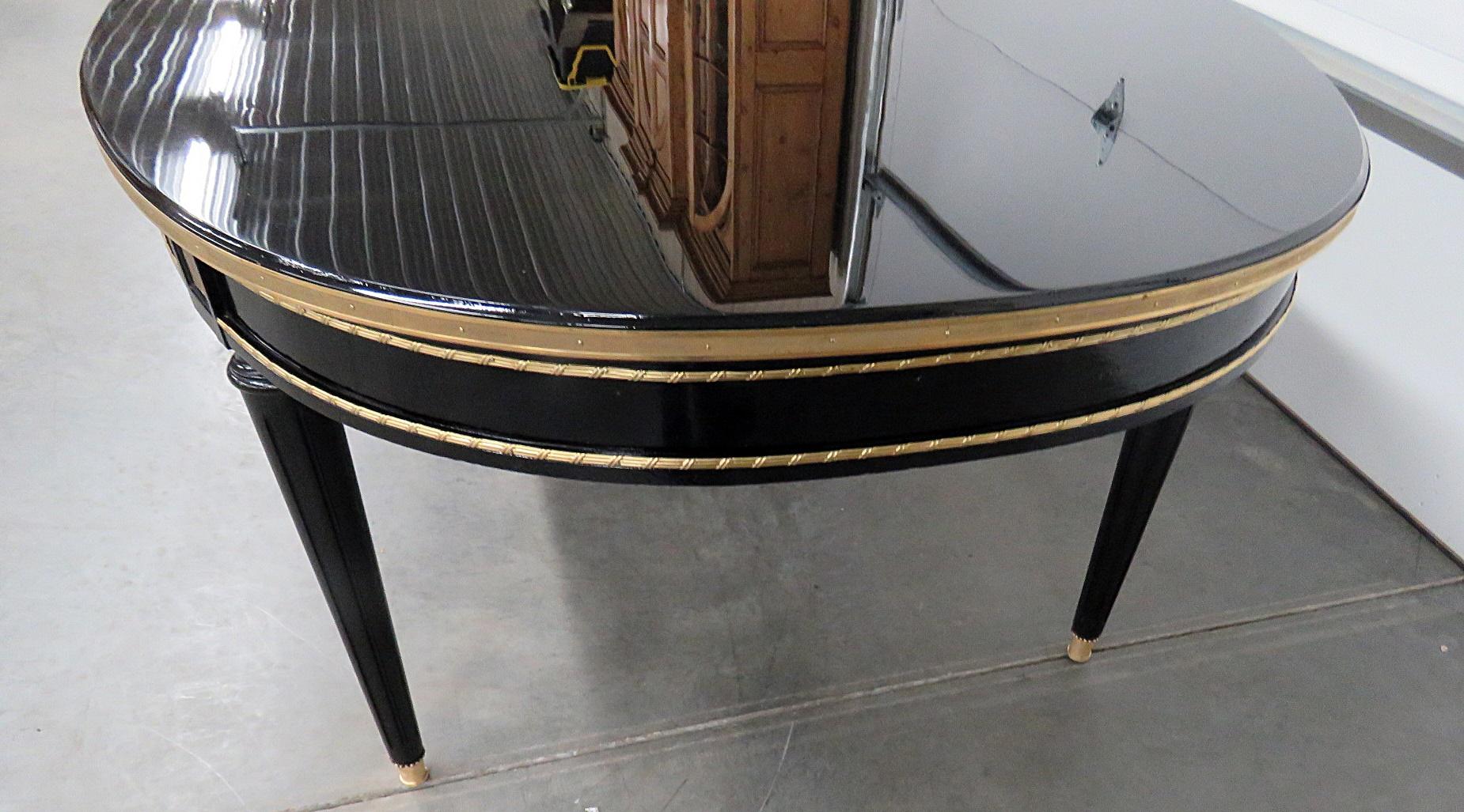 20th Century Fully Restored Brass Mounted Maison Jansen French Louis XVI Style Dining Table