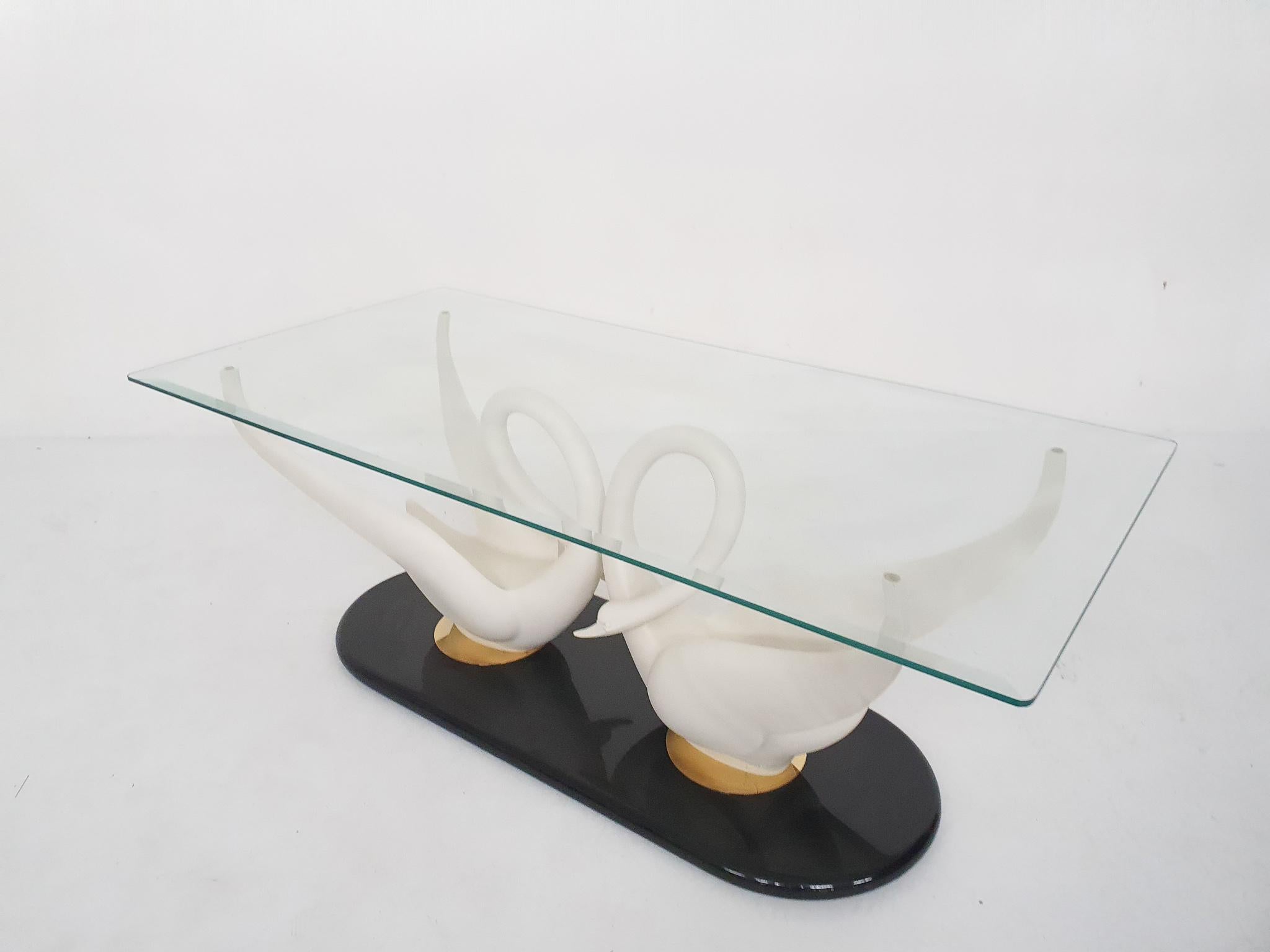 French Maison Jansen Double Swan Coffee Table, France, 1970's
