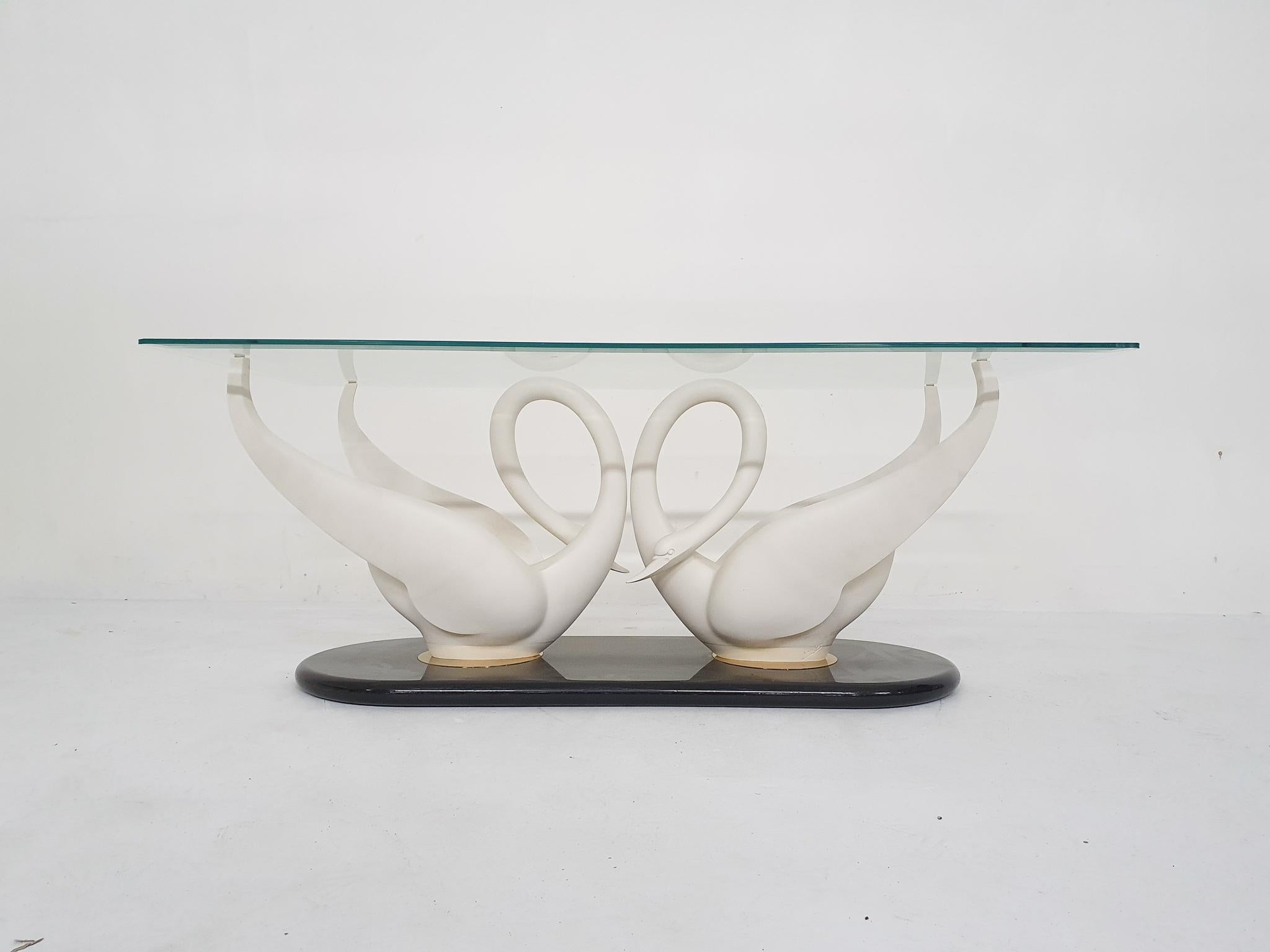 Maison Jansen Double Swan Coffee Table, France, 1970's In Good Condition In Amsterdam, NL