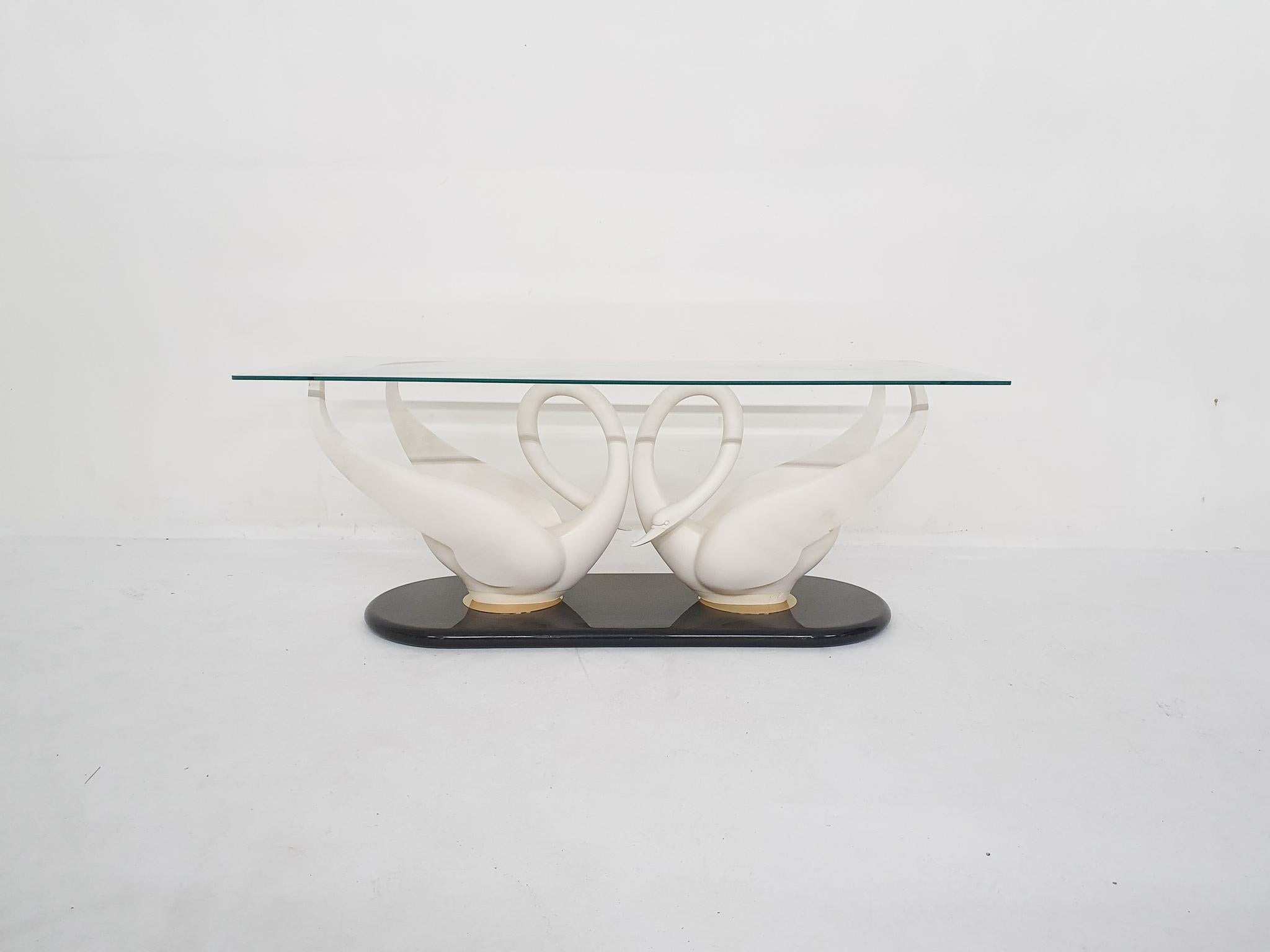 Late 20th Century Maison Jansen Double Swan Coffee Table, France, 1970's