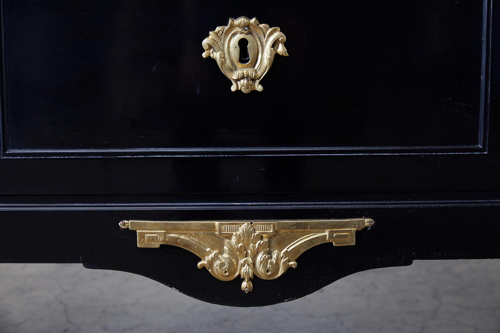 Maison Jansen Ebonized Marble Top Commode Escritoire 6