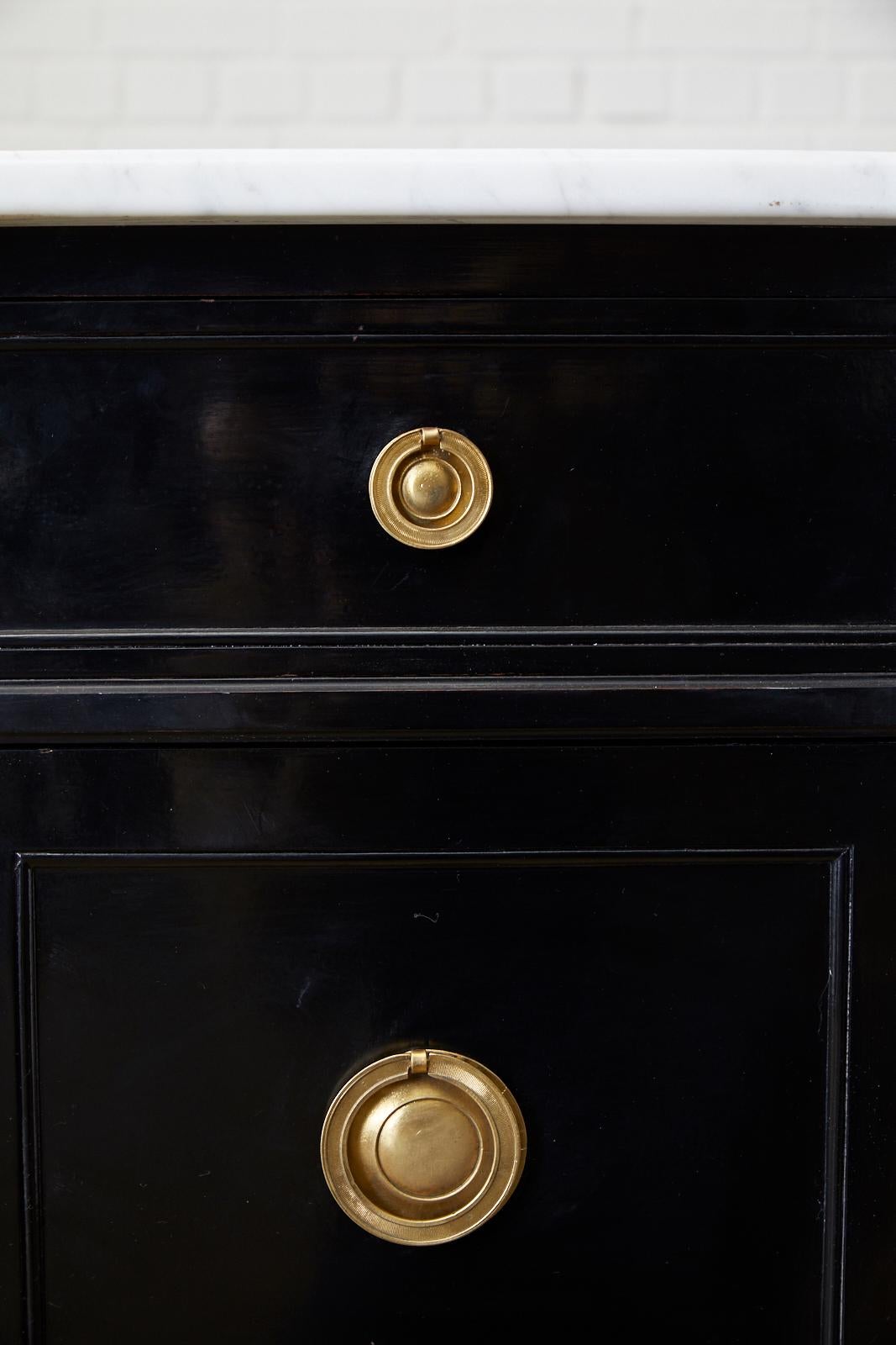 Maison Jansen Ebonized Marble Top Commode Escritoire 7