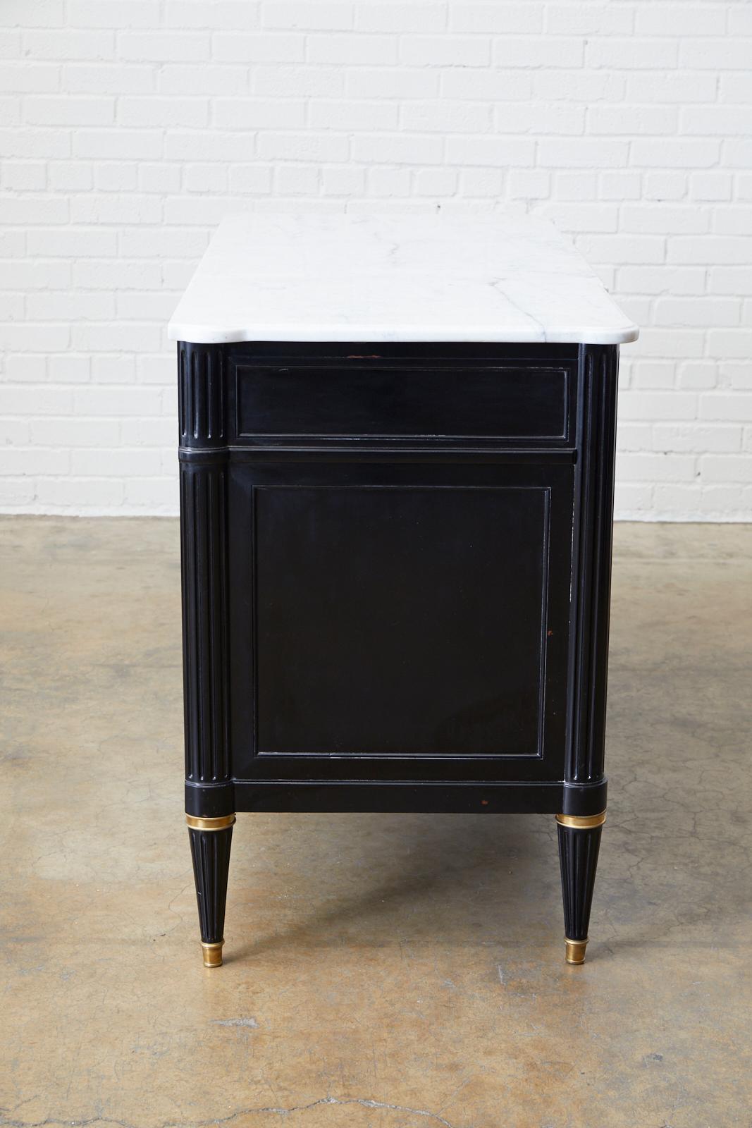 Maison Jansen Ebonized Marble Top Commode Escritoire 8