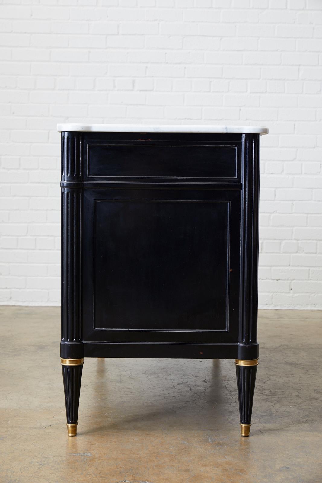 Maison Jansen Ebonized Marble Top Commode Escritoire 9