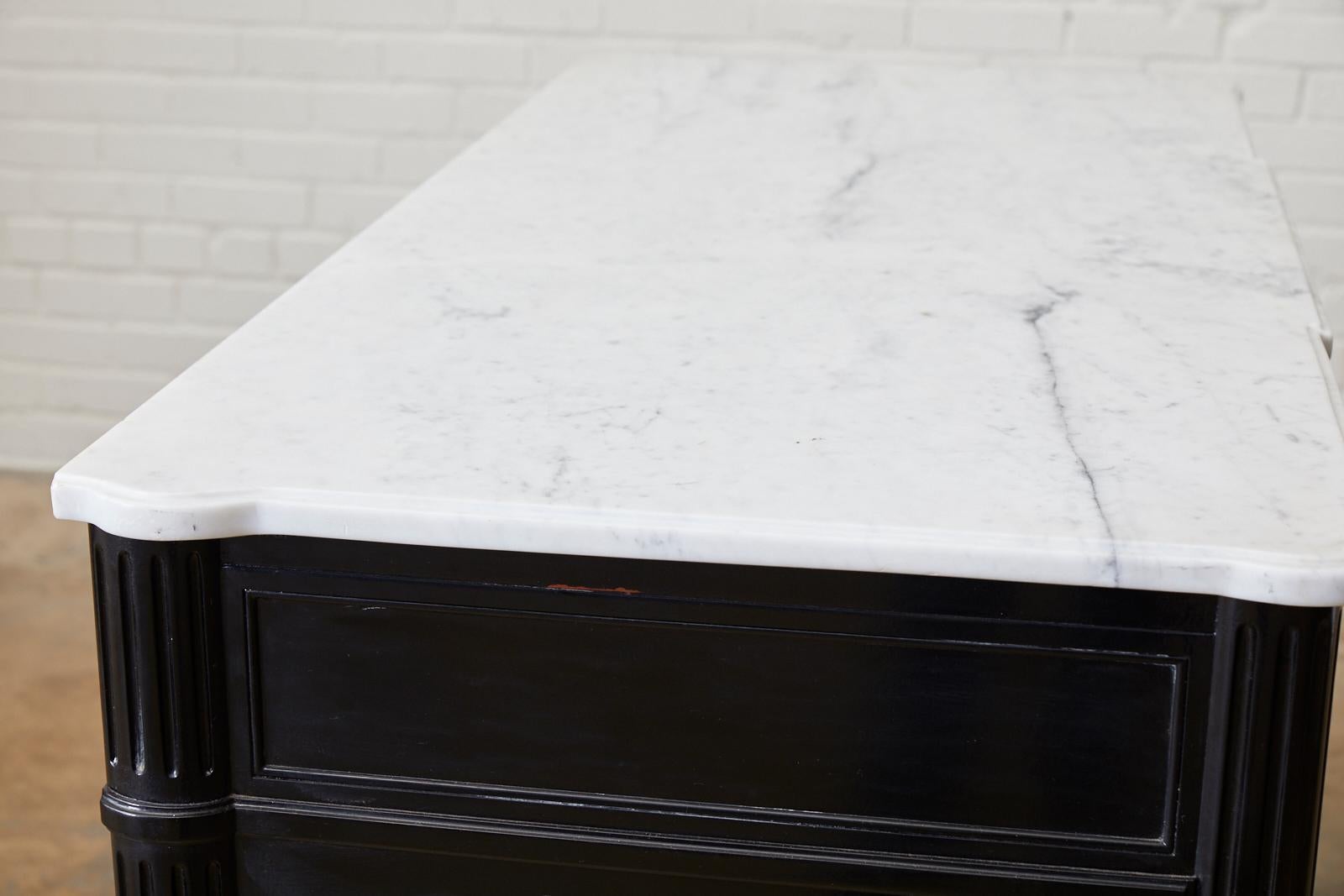 Maison Jansen Ebonized Marble Top Commode Escritoire 10
