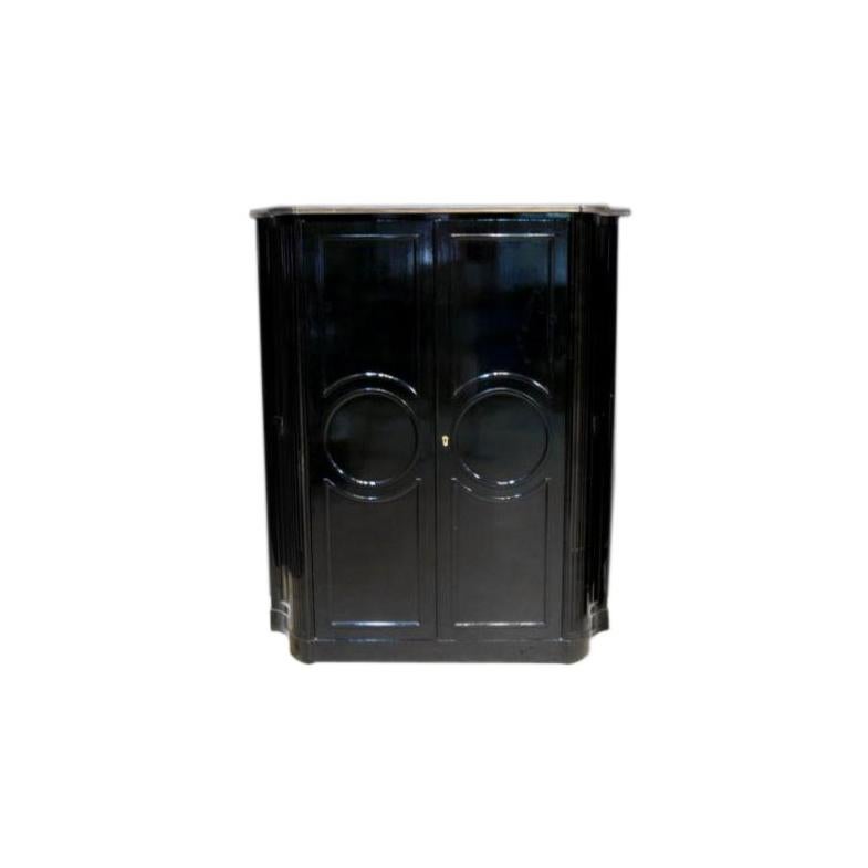 Maison Jansen Ebonized Neoclassical Tall Cabinet