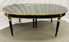 Maison Jansen Ebony Dining Table. Louis XVI Style 2 Leaves