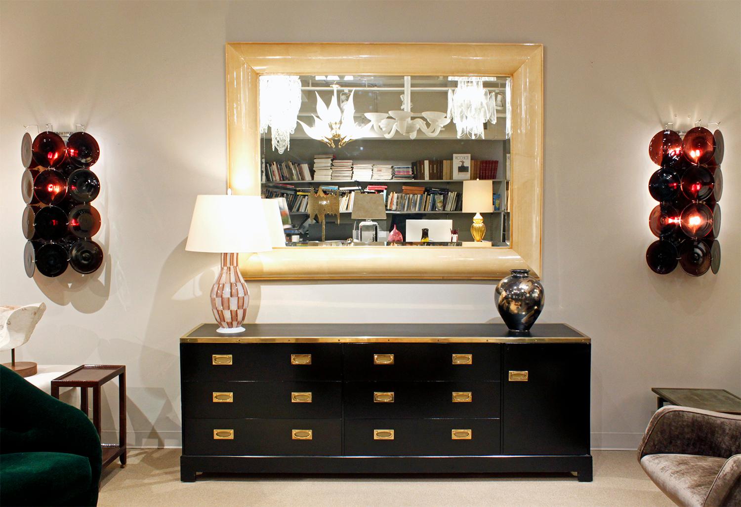 Maison Jansen Elegant Chest of Drawer in Black Lacquer with Brass, 1970s 1