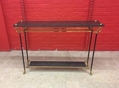 Elegant Console Table in Bronze, Brass and Marble, attr. Maison Janse circa 1950