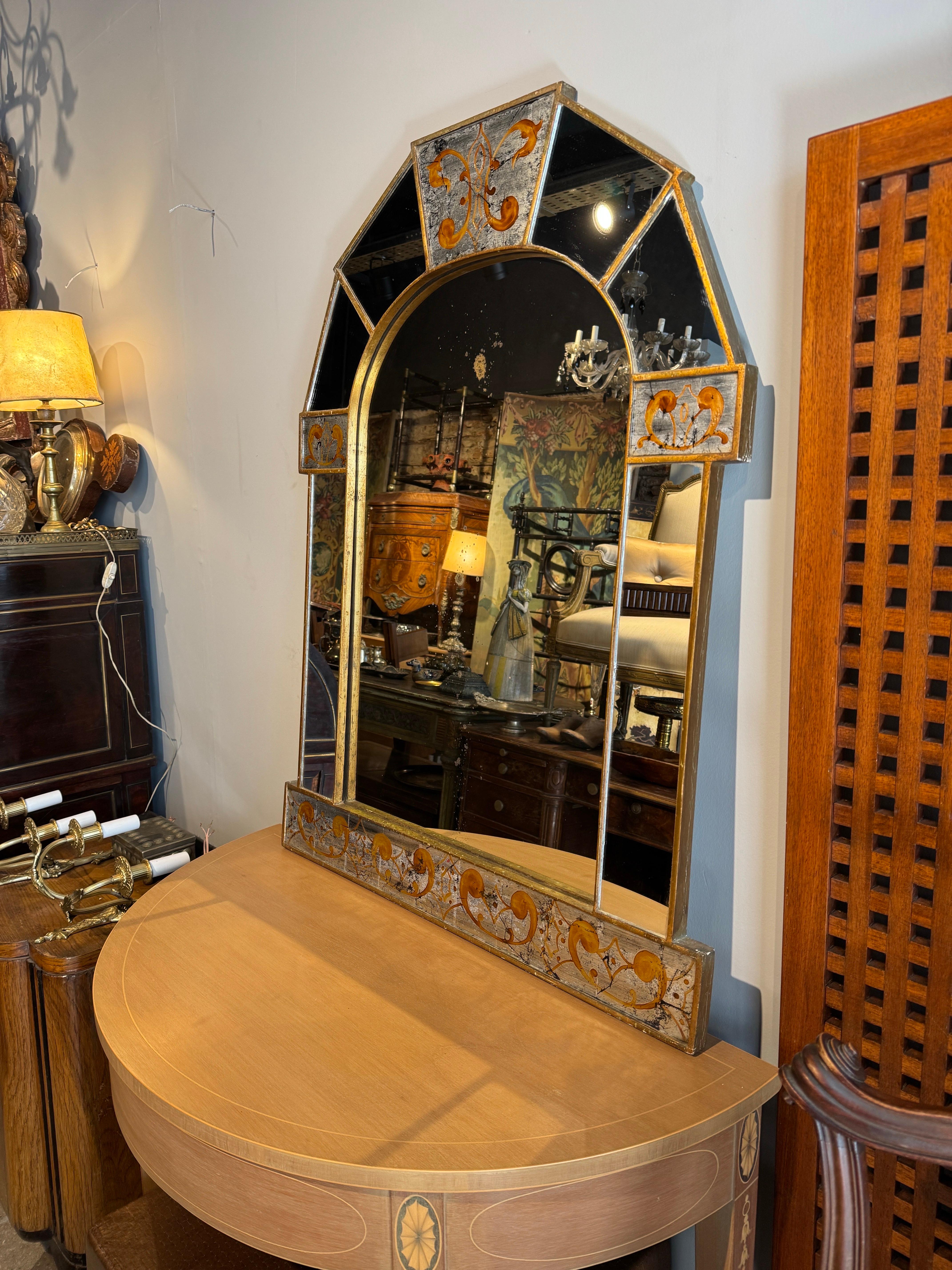 Specchio Maison Jansen Englomise in vendita 3