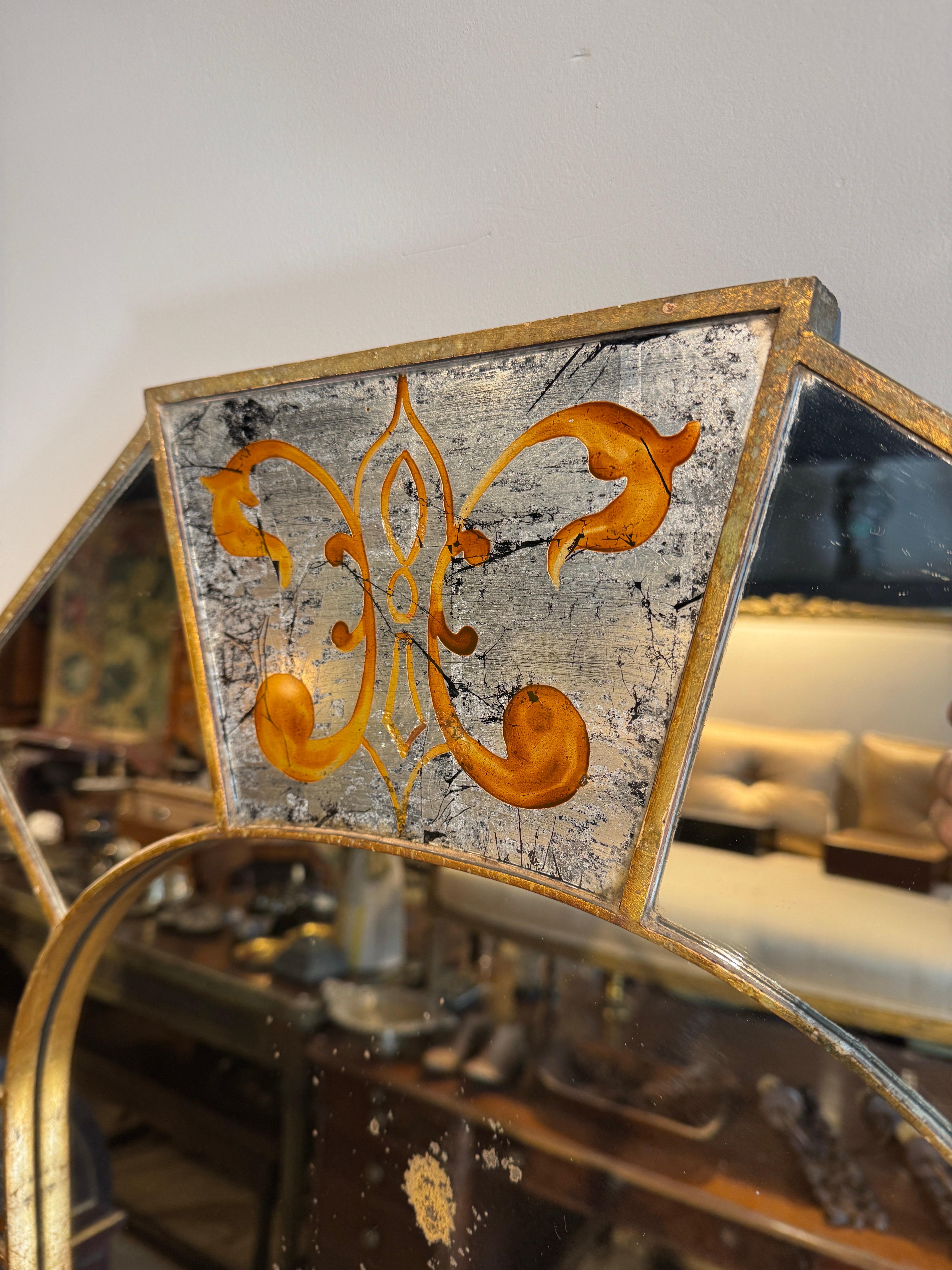 Specchio Maison Jansen Englomise in vendita 5