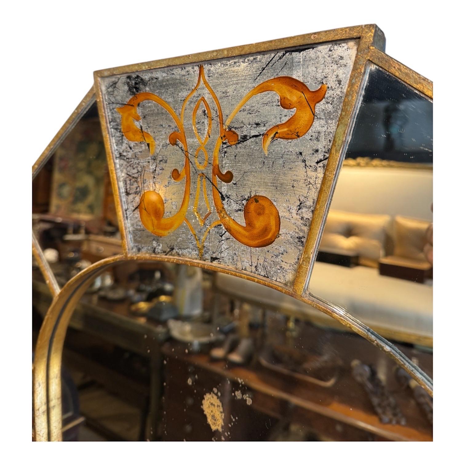 Argentino Specchio Maison Jansen Englomise in vendita