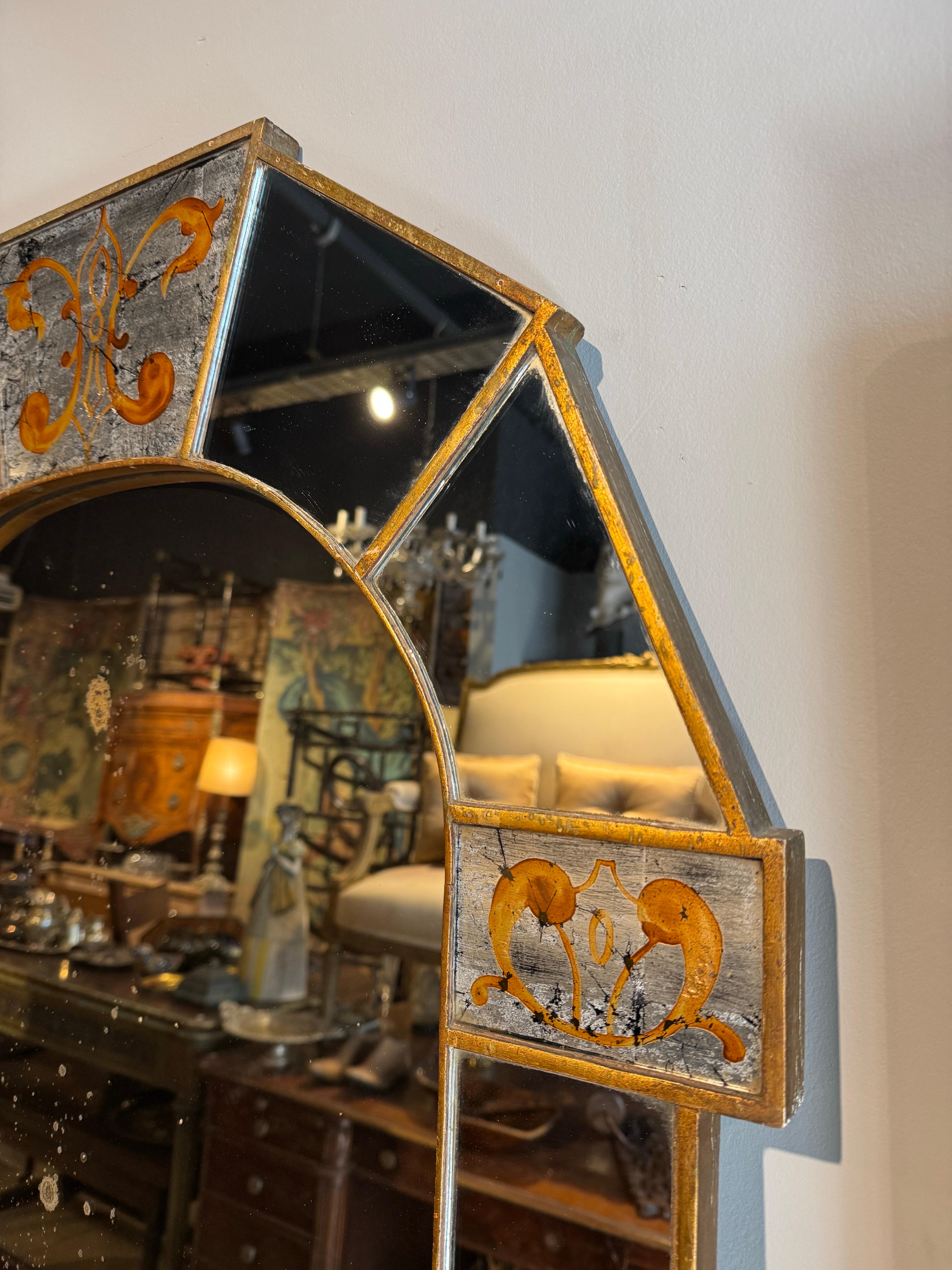 Specchio Maison Jansen Englomise in vendita 1