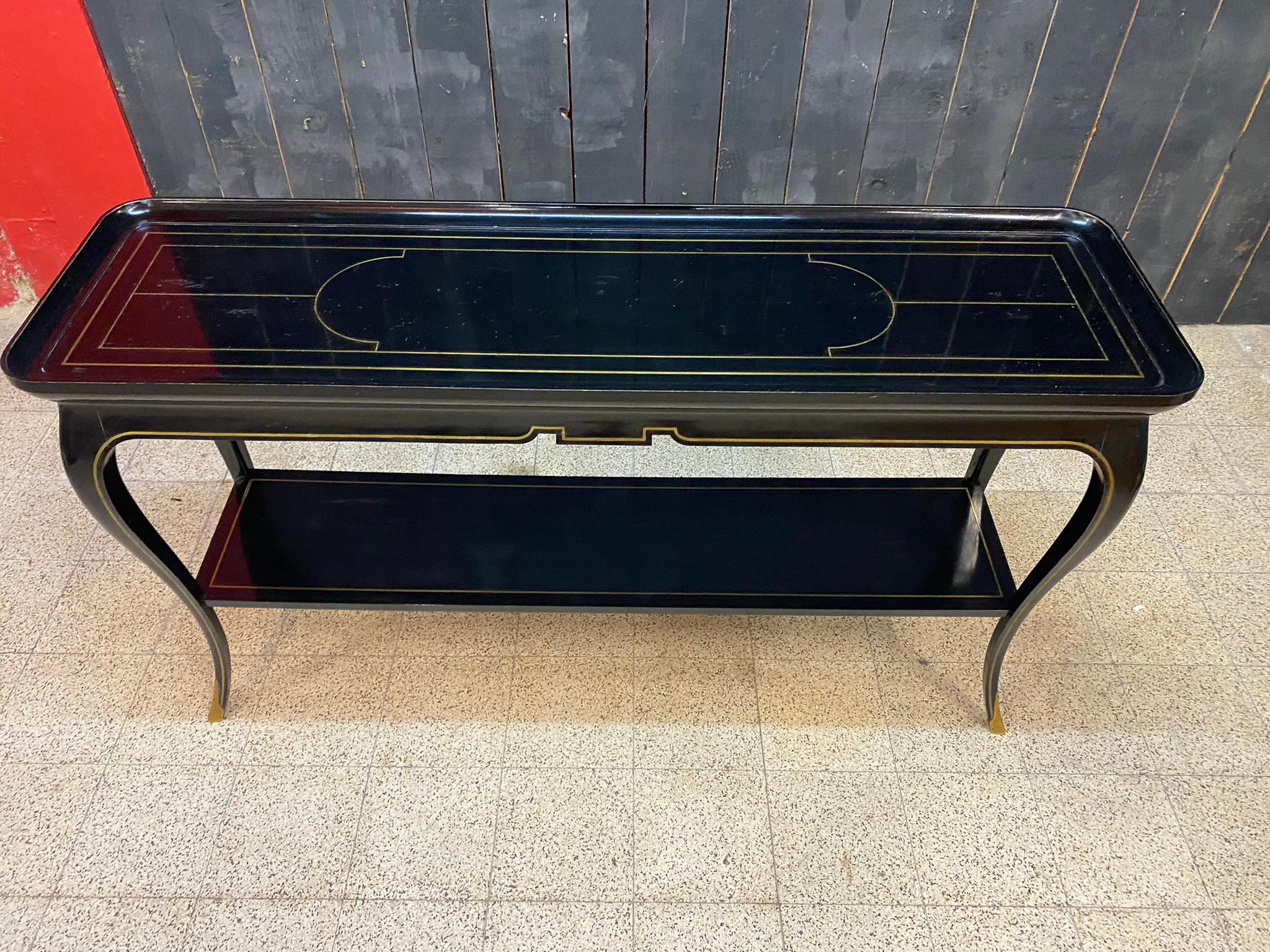 Blackened Maison Jansen, Exceptional Neo Classic Console Table circa 1950/1960 For Sale