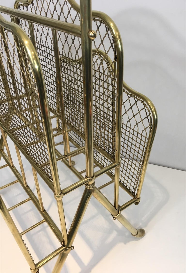 Maison Jansen, Exceptional Neoclassical Brass Magazine Rack, French ...