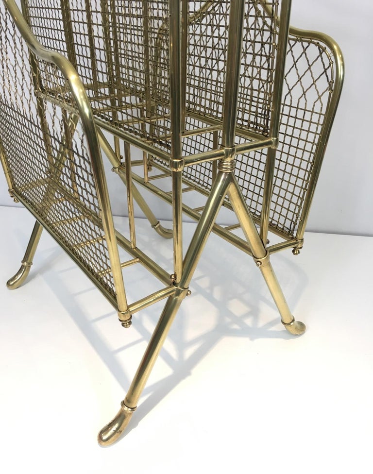Maison Jansen, Exceptional Neoclassical Brass Magazine Rack, French ...
