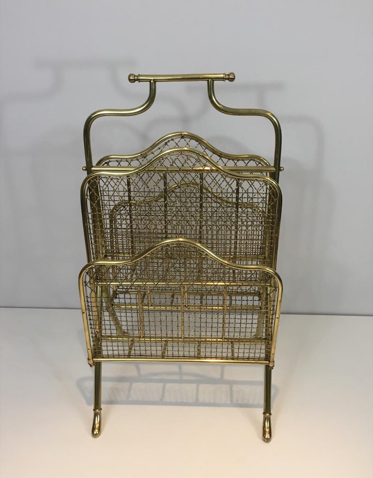 Maison Jansen, Exceptional Neoclassical Brass Magazine Rack, French ...
