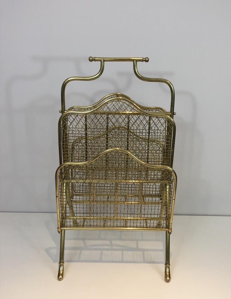 Maison Jansen, Exceptional Neoclassical Brass Magazine Rack, French ...